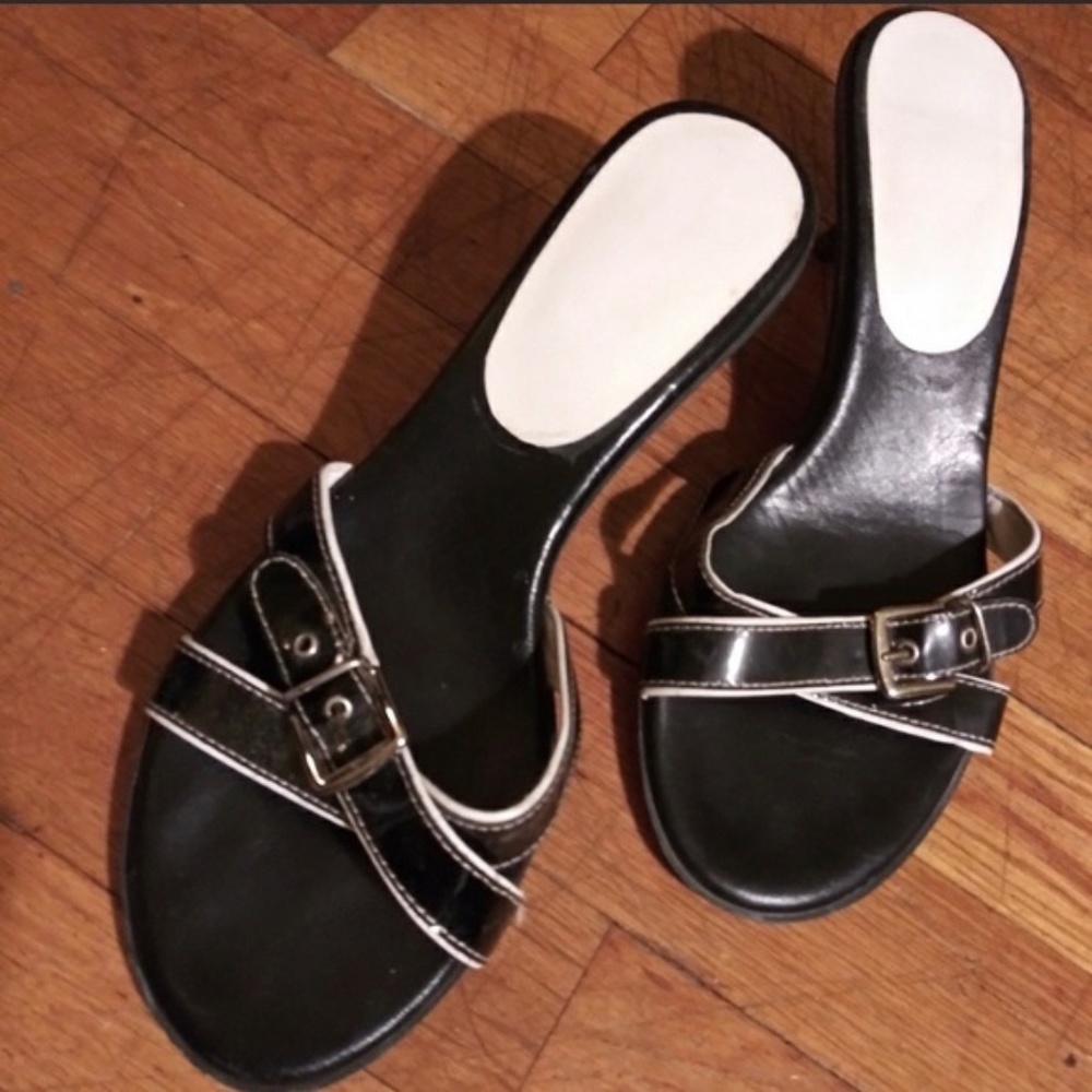 Coach Landis Leather Sandals Kitten Heels Size 9